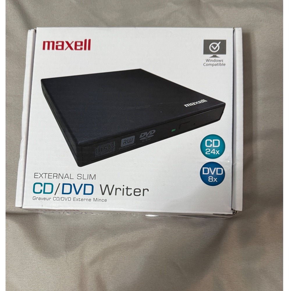 Maxell External Slim CD DVD Writer USB 2.0 Portable Optical‎ Drive